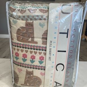 Utica Cotton Flannel Sheet Set - Cream and Brown